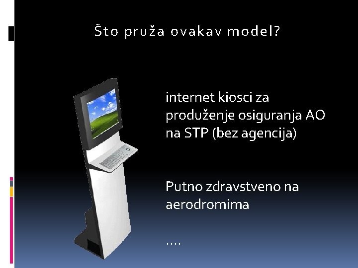 Št o pr uža ovakav m odel ? internet kiosci za produženje osiguranja AO