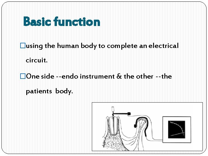 Basic function �using the human body to complete an electrical circuit. �One side --endo