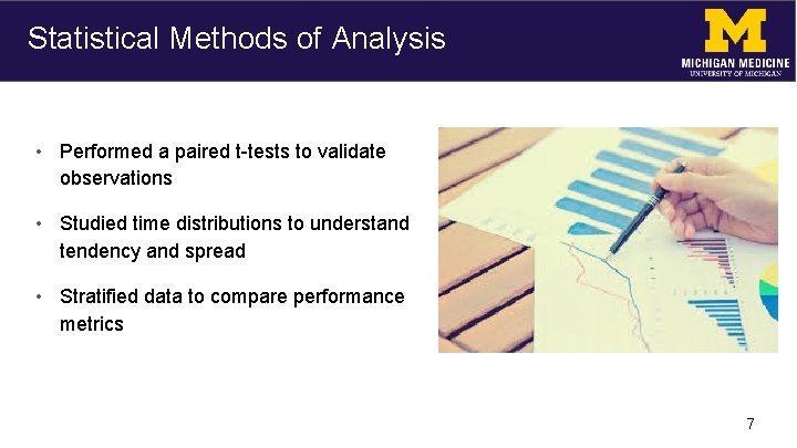 Statistical Methods of Analysis • Performed a paired t-tests to validate observations • Studied