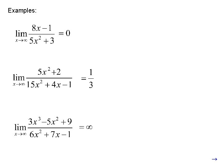 Examples: Examples: