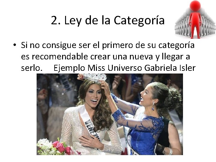 2. Ley de la Categoría • Si no consigue ser el primero de su 2. Ley de la Categoría • Si no consigue ser el primero de su