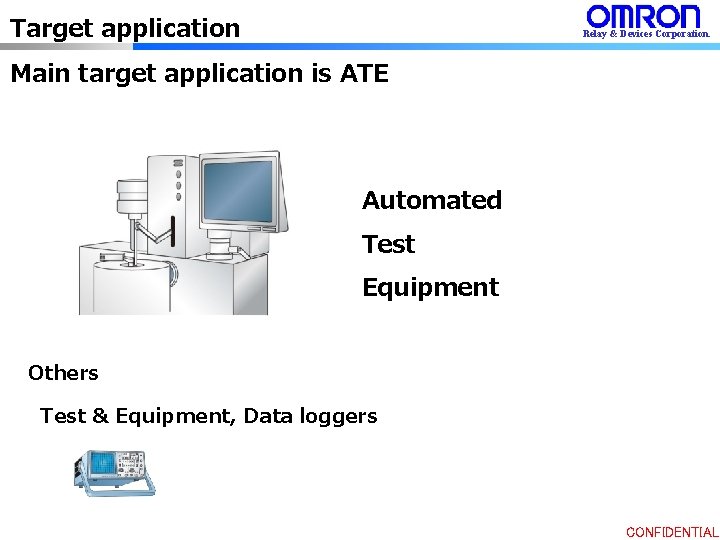 Target application Relay & Devices Corporation. Main target application is ATE Automated Test Equipment