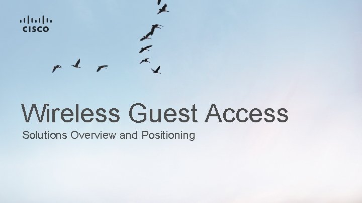 Wireless Guest Access Solutions Overview and Positioning 