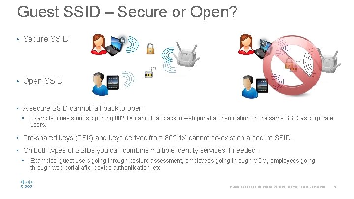 Guest SSID – Secure or Open? • Secure SSID • Open SSID • A