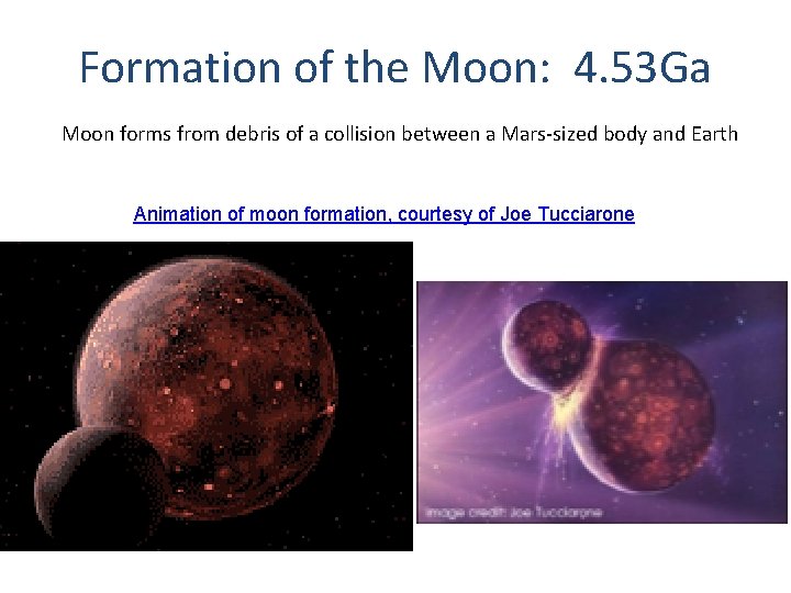 Formation of the Moon: 4. 53 Ga Moon forms from debris of a collision