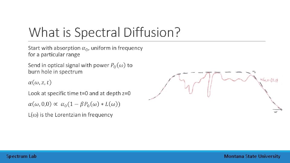 What is Spectral Diffusion? Spectrum Lab Montana State University 