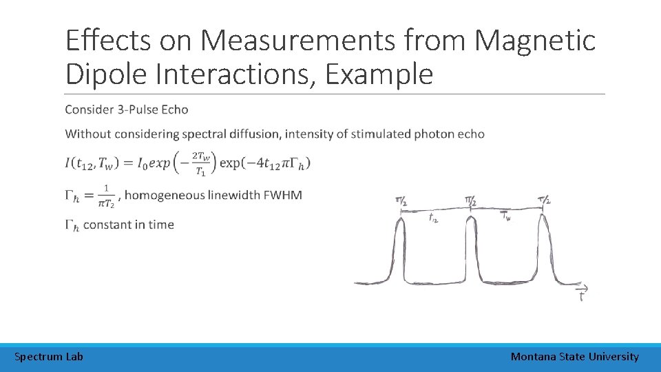 Effects on Measurements from Magnetic Dipole Interactions, Example Spectrum Lab Montana State University Effects on Measurements from Magnetic Dipole Interactions, Example Spectrum Lab Montana State University