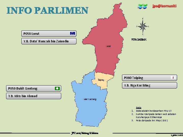 jps@komuniti INFO PARLIMEN P 056 Larut PETA DAERAH Y. B. Dato’ Hamzah bin Zainudin