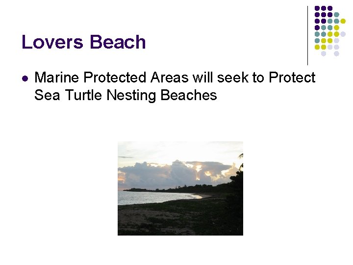 Lovers Beach l Marine Protected Areas will seek to Protect Sea Turtle Nesting Beaches