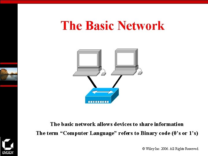 The Basic Network The basic network allows devices to share information The term “Computer