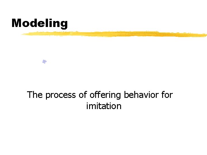 Modeling The process of offering behavior for imitation 