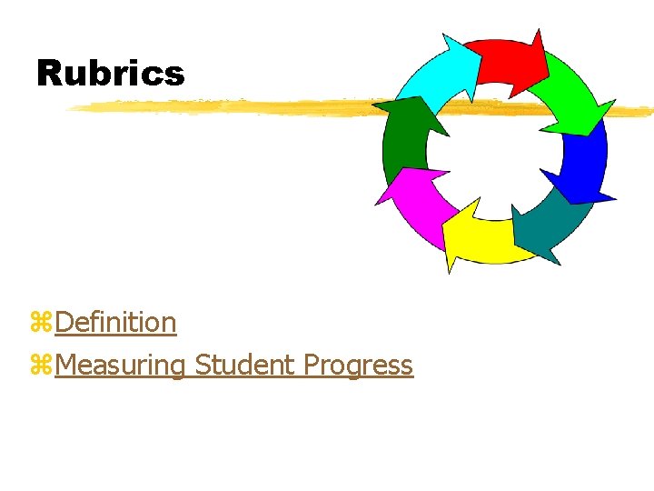 Rubrics z. Definition z. Measuring Student Progress 
