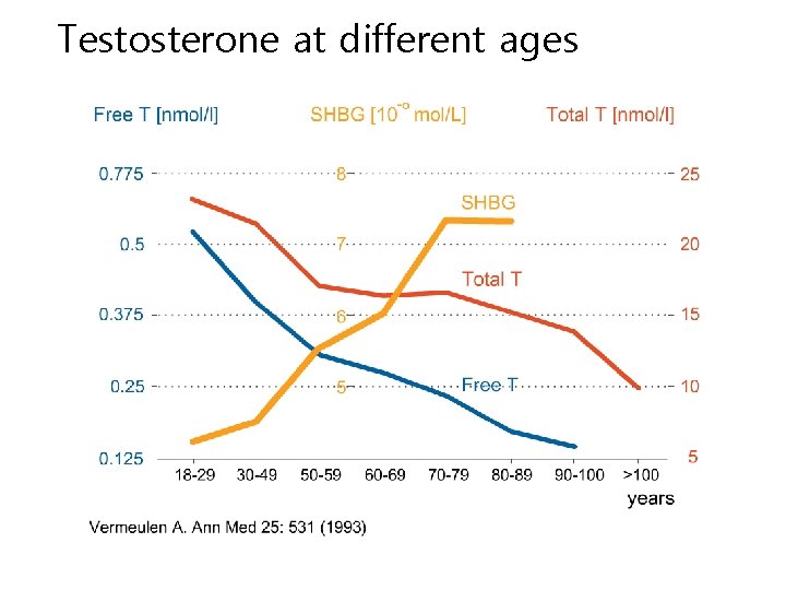 Testosterone at different ages 