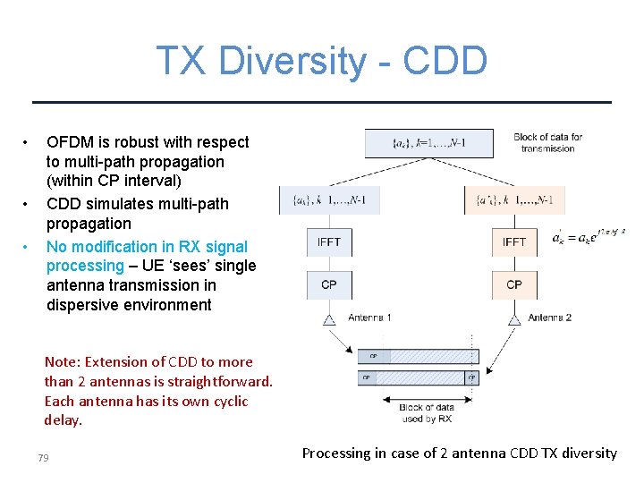 TX Diversity - CDD • • • OFDM is robust with respect to multi-path