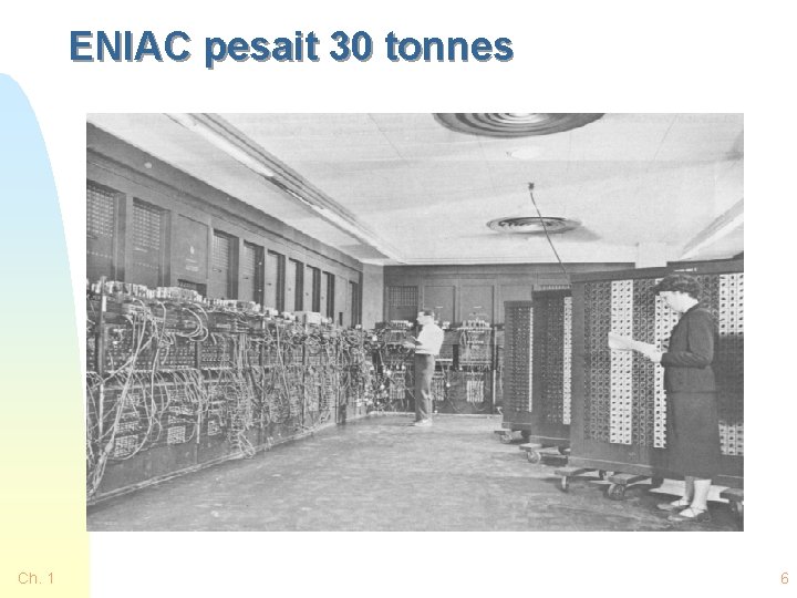 ENIAC pesait 30 tonnes Ch. 1 6 