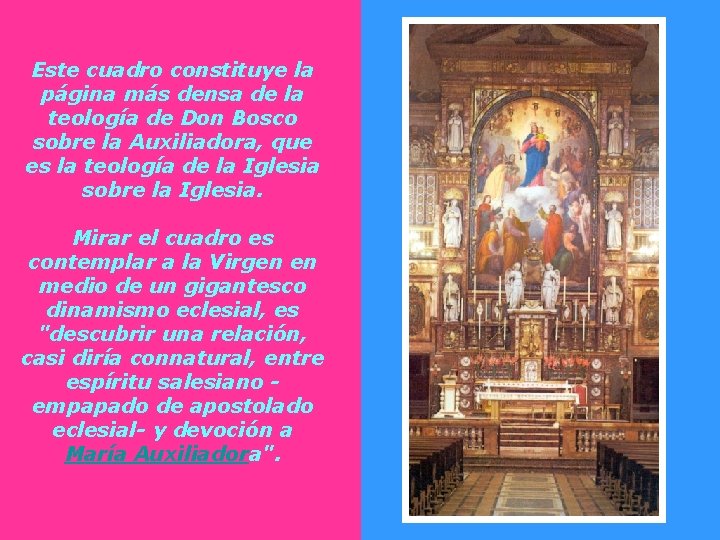Este cuadro constituye la página más densa de la teología de Don Bosco sobre Este cuadro constituye la página más densa de la teología de Don Bosco sobre