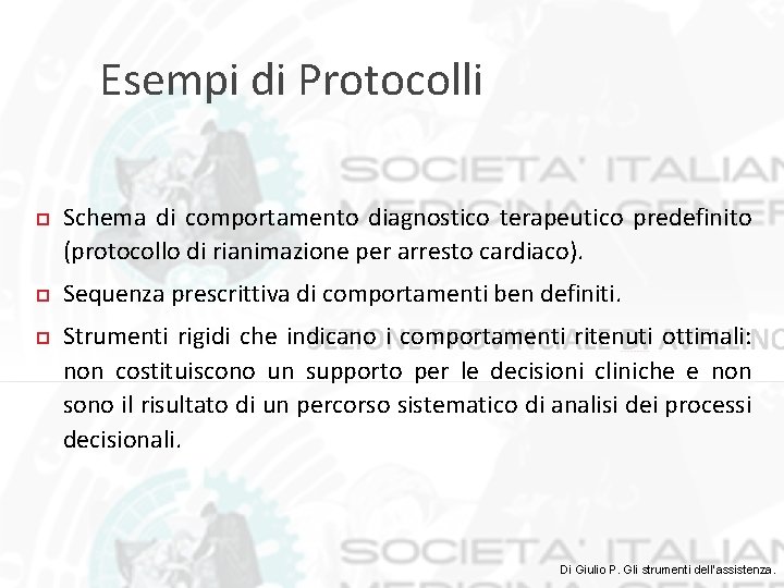 Esempi di Protocolli Schema di comportamento diagnostico terapeutico predefinito (protocollo di rianimazione per arresto