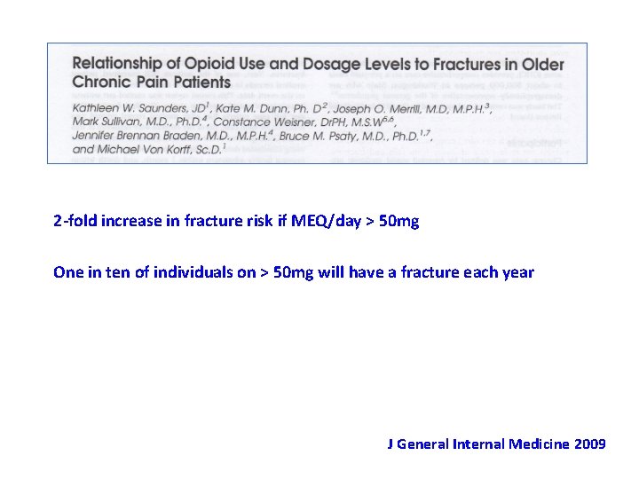 2 -fold increase in fracture risk if MEQ/day > 50 mg One in ten