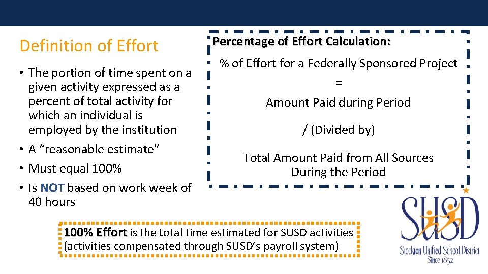 Definition of Effort • The portion of time spent on a given activity expressed