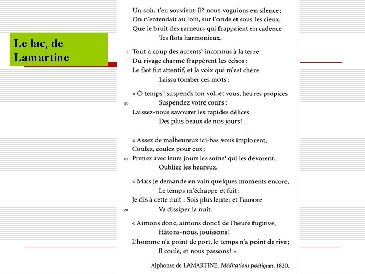 Le lac, de Lamartine 