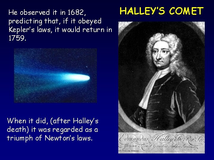 He observed it in 1682, predicting that, if it obeyed Kepler’s laws, it would