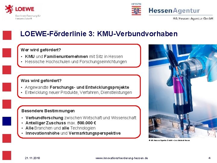 LOEWE-Förderlinie 3: KMU-Verbundvorhaben Wer wird gefördert? • KMU und Familienunternehmen mit Sitz in Hessen