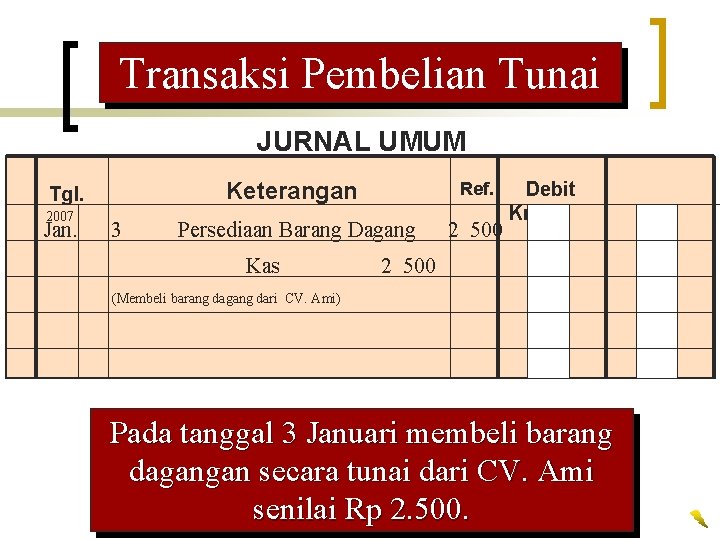 Bukti transaksi pembelian barang yang dilakukan secara kredit disebut