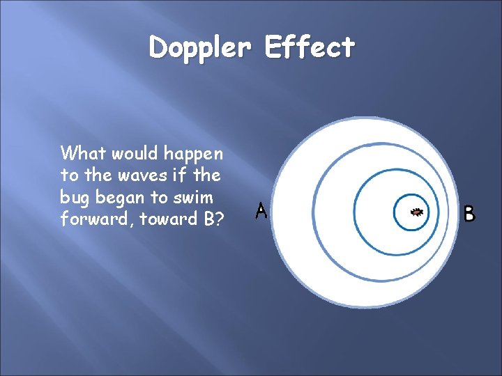 Doppler Effect What would happen to the waves if the bug began to swim