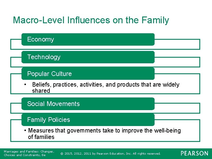 Macro-Level Influences on the Family Economy Technology Popular Culture • Beliefs, practices, activities, and