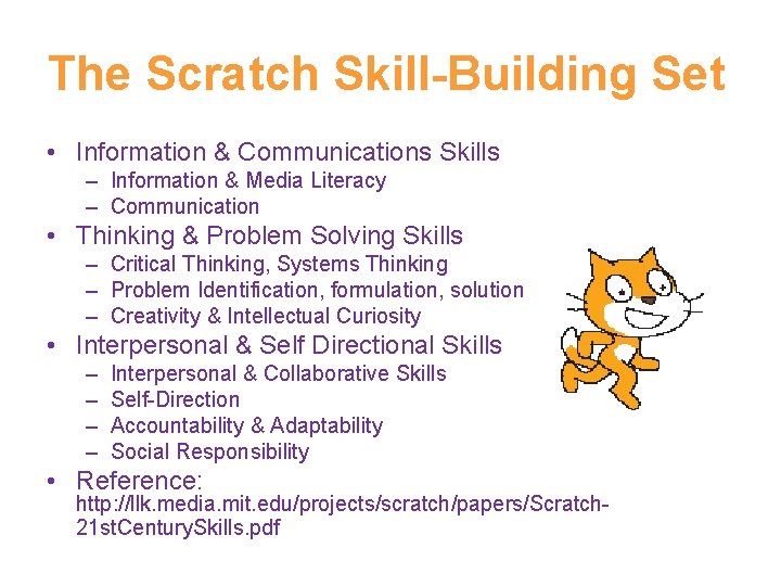 The Scratch Skill-Building Set • Information & Communications Skills – Information & Media Literacy