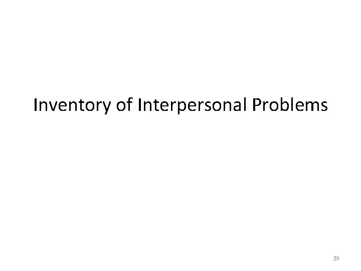 Inventory of Interpersonal Problems 29 