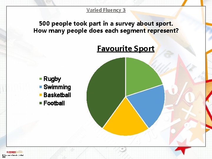 Varied Fluency 3 500 people took part in a survey about sport. How many