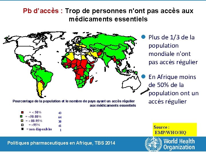 Pb d’accès : Trop de personnes n'ont pas accès aux médicaments essentiels l Plus