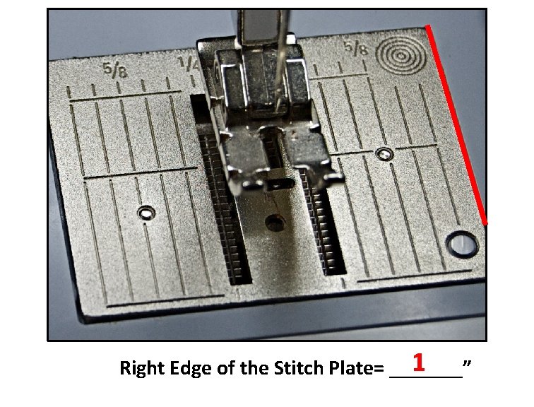 1 Right Edge of the Stitch Plate= _______” 