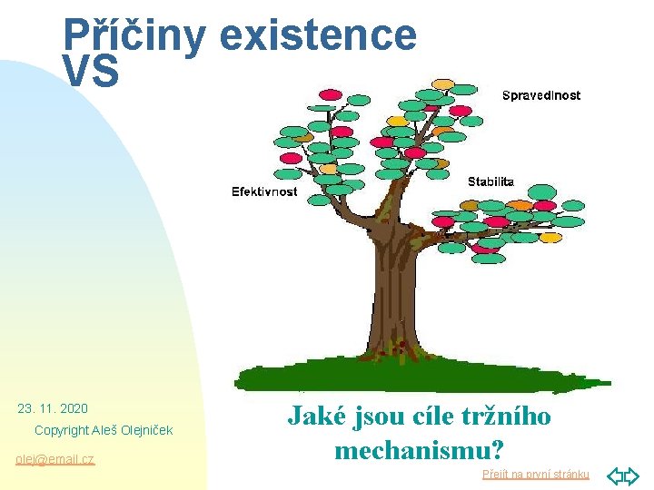 Příčiny existence VS 23. 11. 2020 Copyright Aleš Olejniček olej@email. cz Jaké jsou cíle