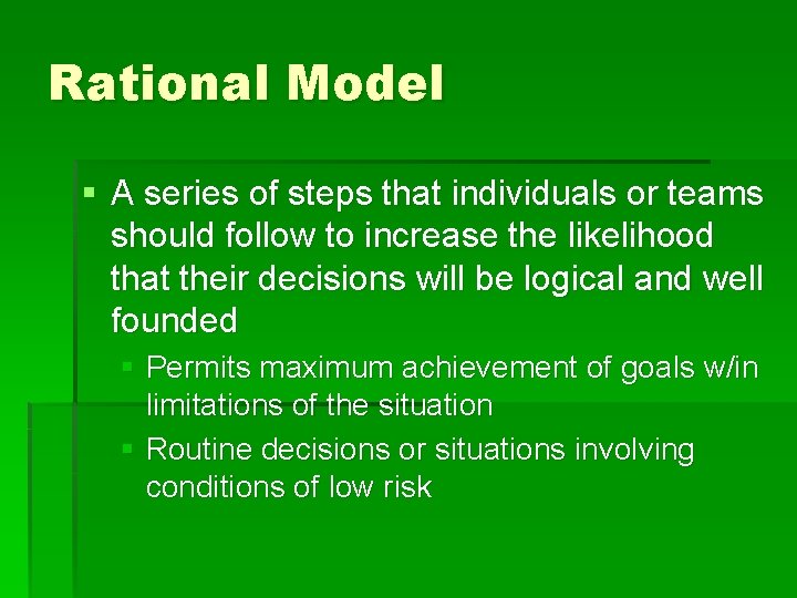 Chapters 8 and 9 Fundamentals of Decision Making