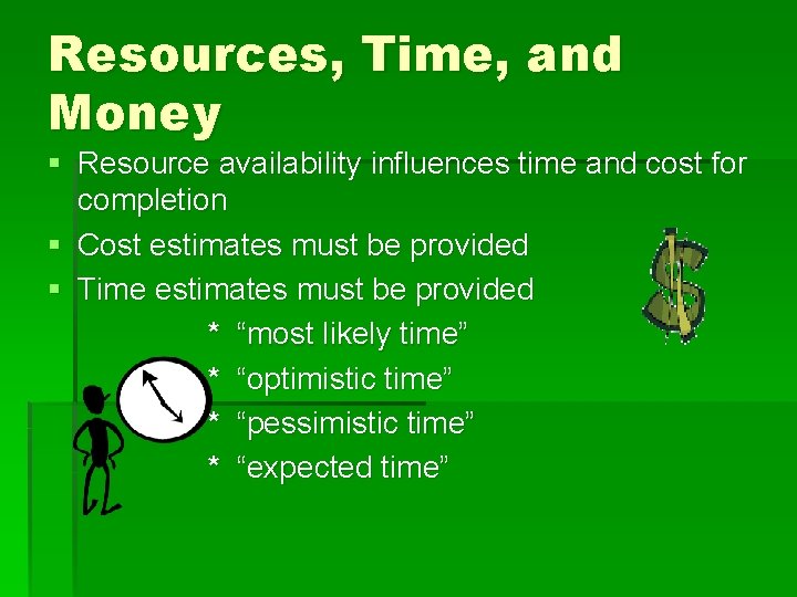 Time Vs Resource Chapters 8 and 9 Fundamentals of Decision Making