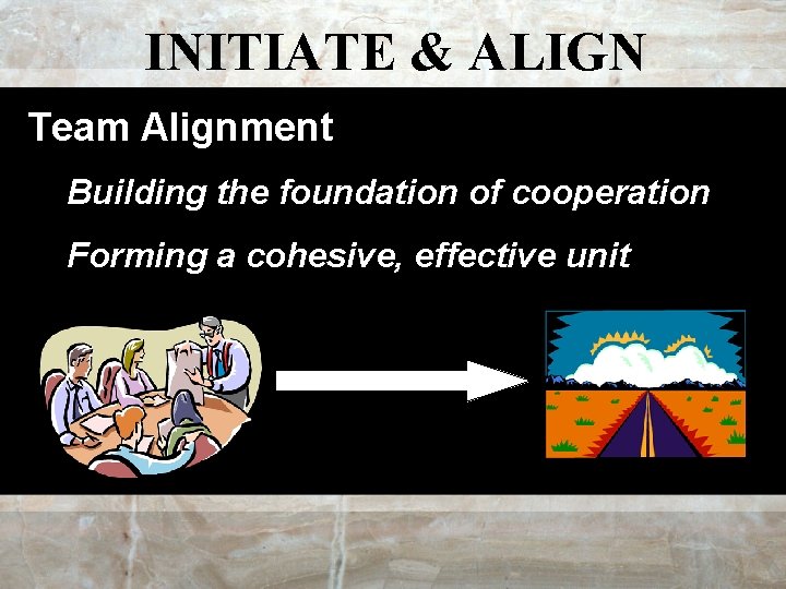 INITIATE & ALIGN Team Alignment Building the foundation of cooperation Forming a cohesive, effective