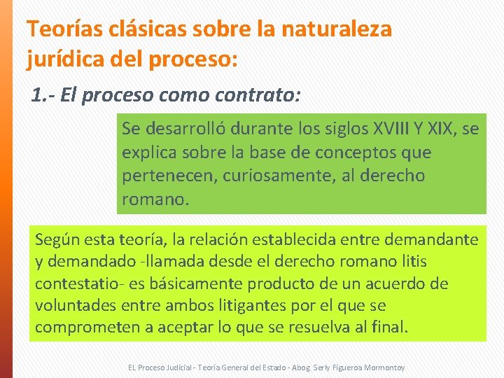 Teorías clásicas sobre la naturaleza jurídica del proceso: 1. - El proceso como contrato: