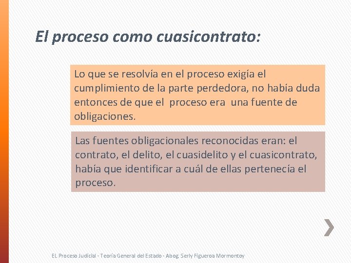 El proceso como cuasicontrato: Lo que se resolvía en el proceso exigía el cumplimiento