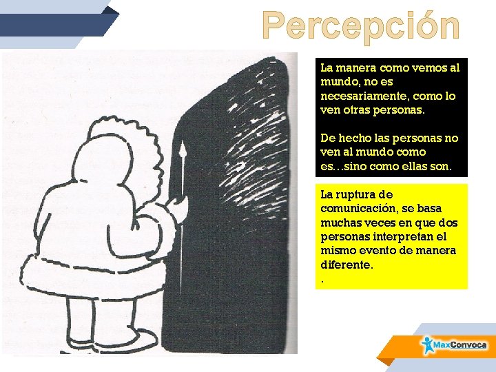 Percepción La manera como vemos al mundo, no es necesariamente, como lo ven otras