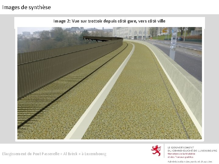 Images de synthèse Image 2: Vue sur trottoir depuis côté gare, vers côté ville
