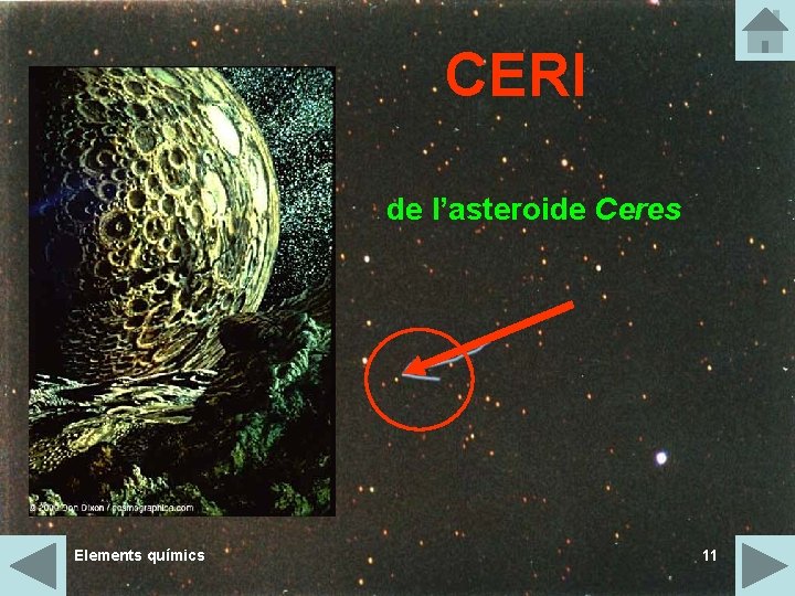 CERI de l’asteroide Ceres Elements químics 11 