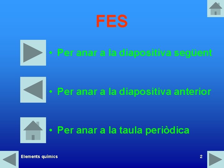 FES • Per anar a la diapositiva següent • Per anar a la diapositiva