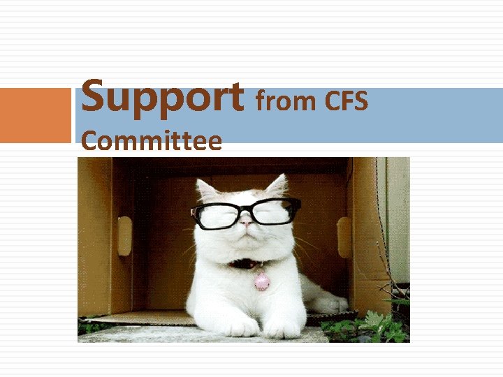 Support from CFS Committee 