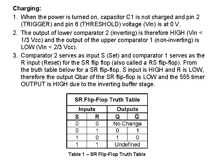 Charging: 1. When the power is turned on, capacitor C 1 is not charged