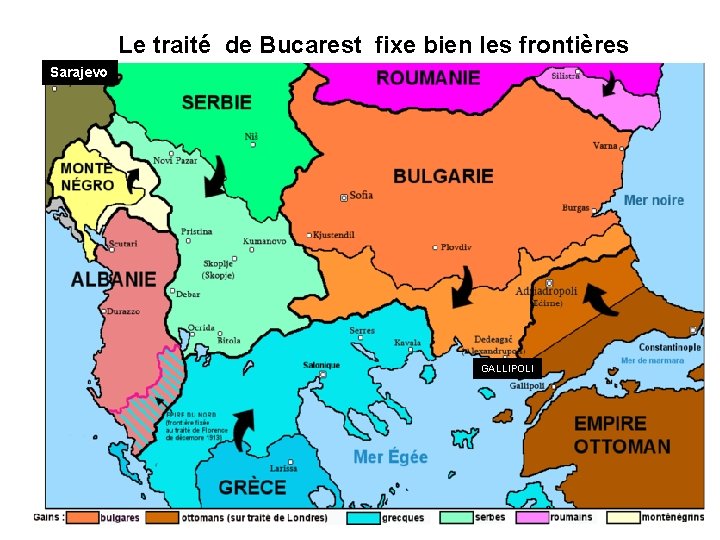 9 Le traité de Bucarest fixe bien les frontières Sarajevo GALLIPOLI 