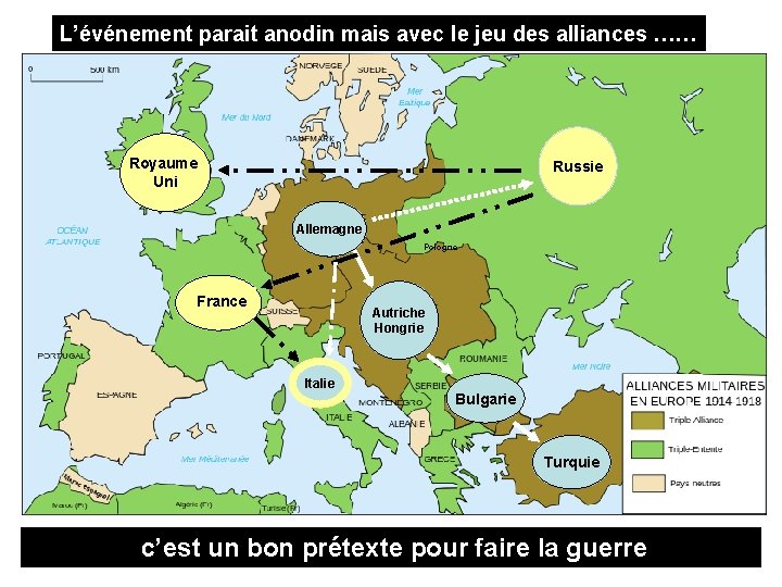 L’événement parait anodin mais avec le jeu des alliances …… Royaume Uni Russie Allemagne