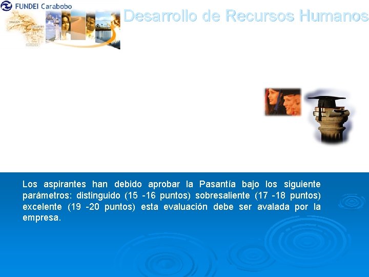 Desarrollo de Recursos Humanos FUNDEI La Fundación Educación Industria Premio Capriles: Los participantes deben