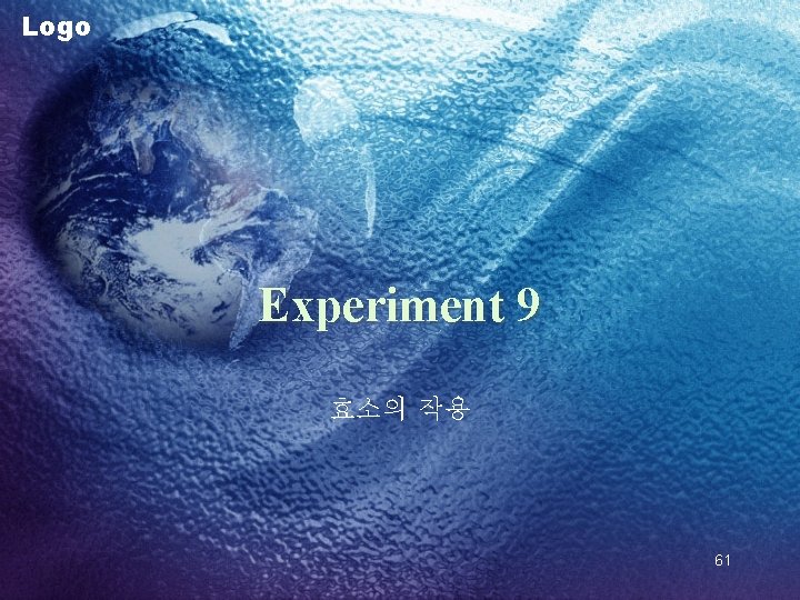 Logo Experiment 9 효소의 작용 61 